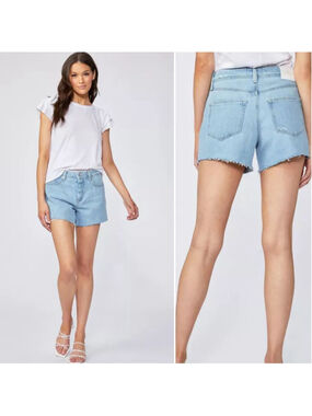 PAIGE High Rise Noella Relaxed Cut Off Jean Shorts Women's Size 30 As If